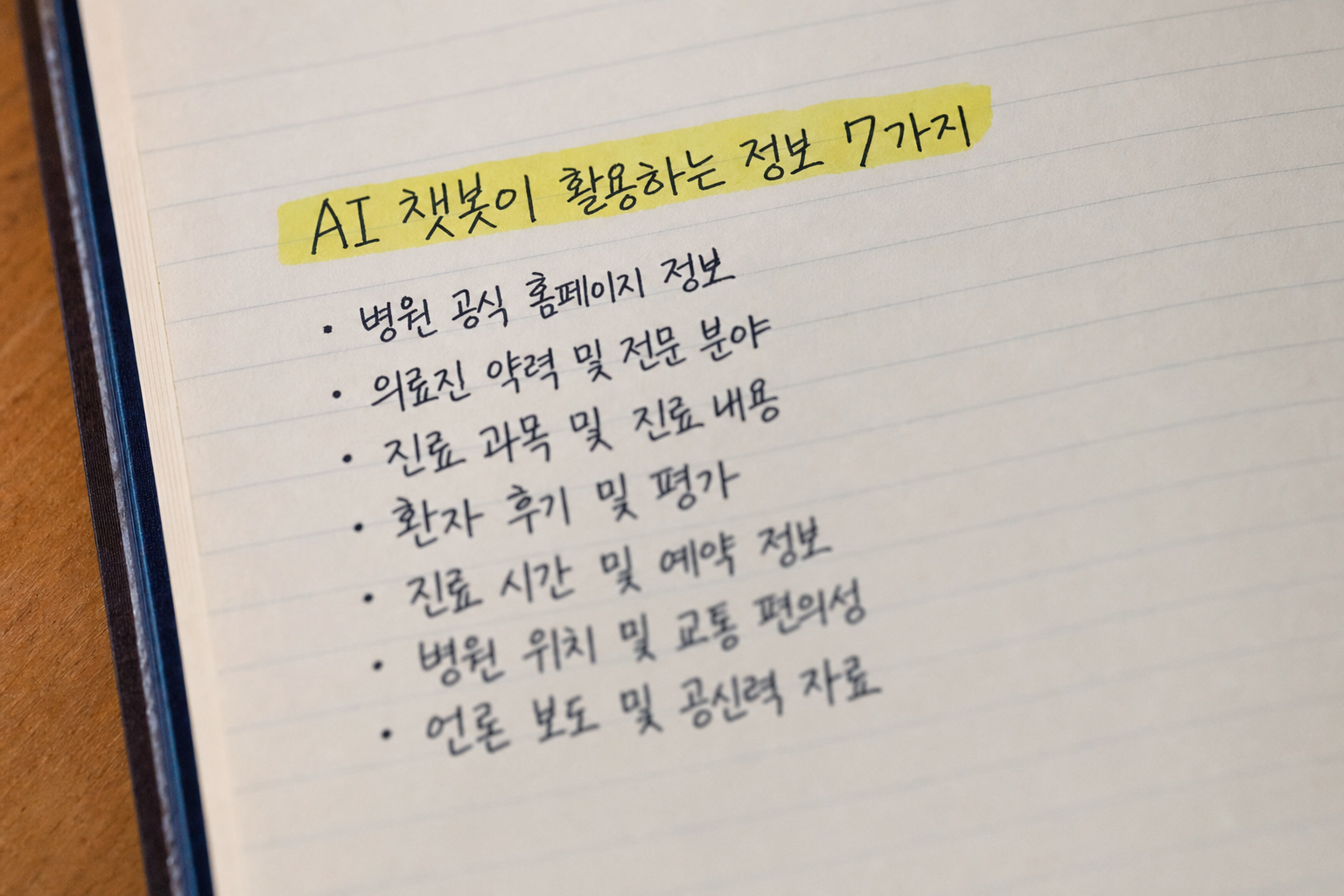 AI 추천 병원, 챗GPT가 활용하는 정보 7가지: 신뢰성 정보와 GEO 데이터