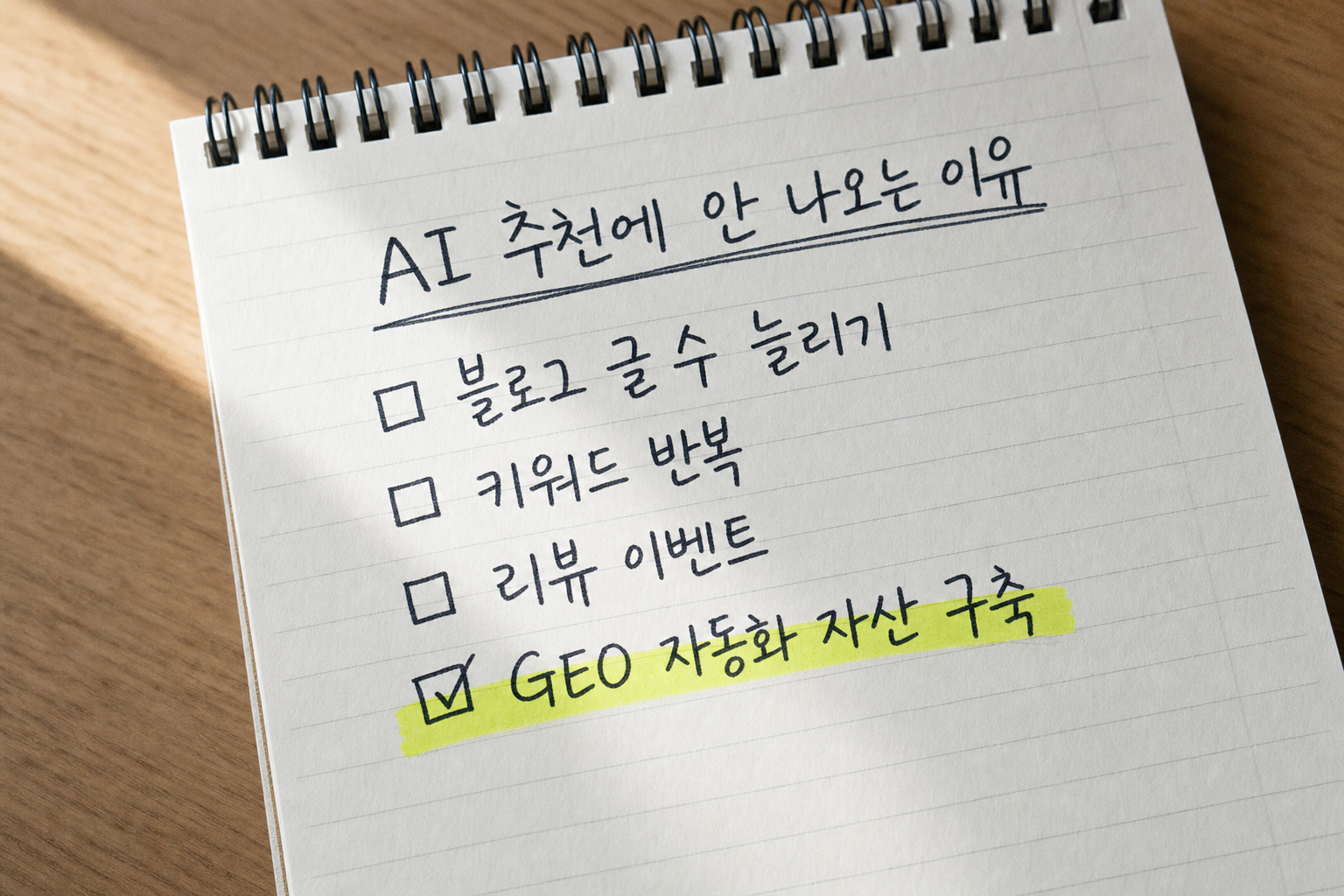 병원 GEO 자동화: 블로그 수백 개 써도 AI가 우리 병원을 말 안 하는 이유