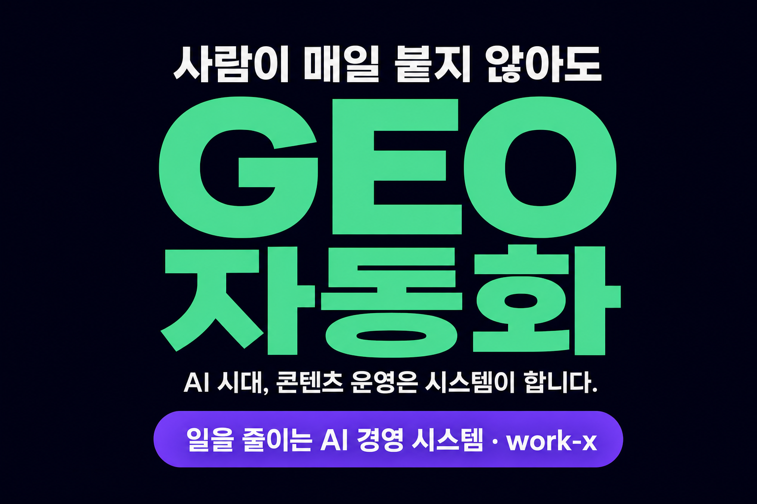 GEO 자동화, 사람이 매일 붙지 않아도 콘텐츠가 쌓이는 법