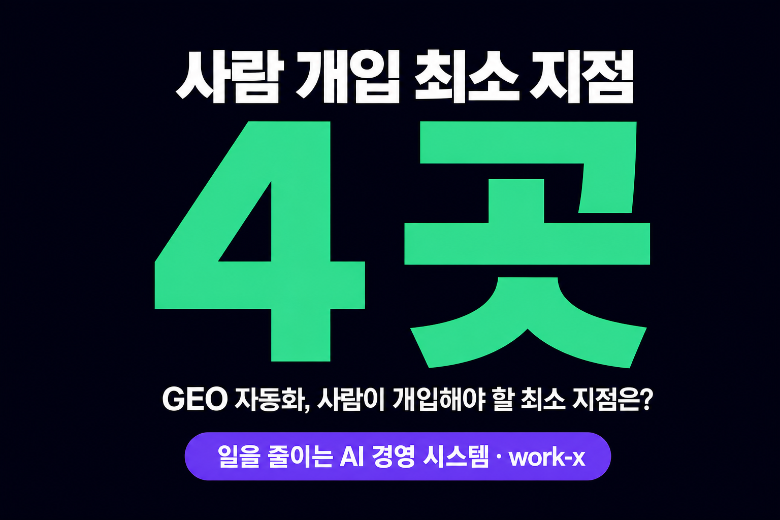 GEO 자동화, 사람이 개입해야 할 최소 지점 4곳