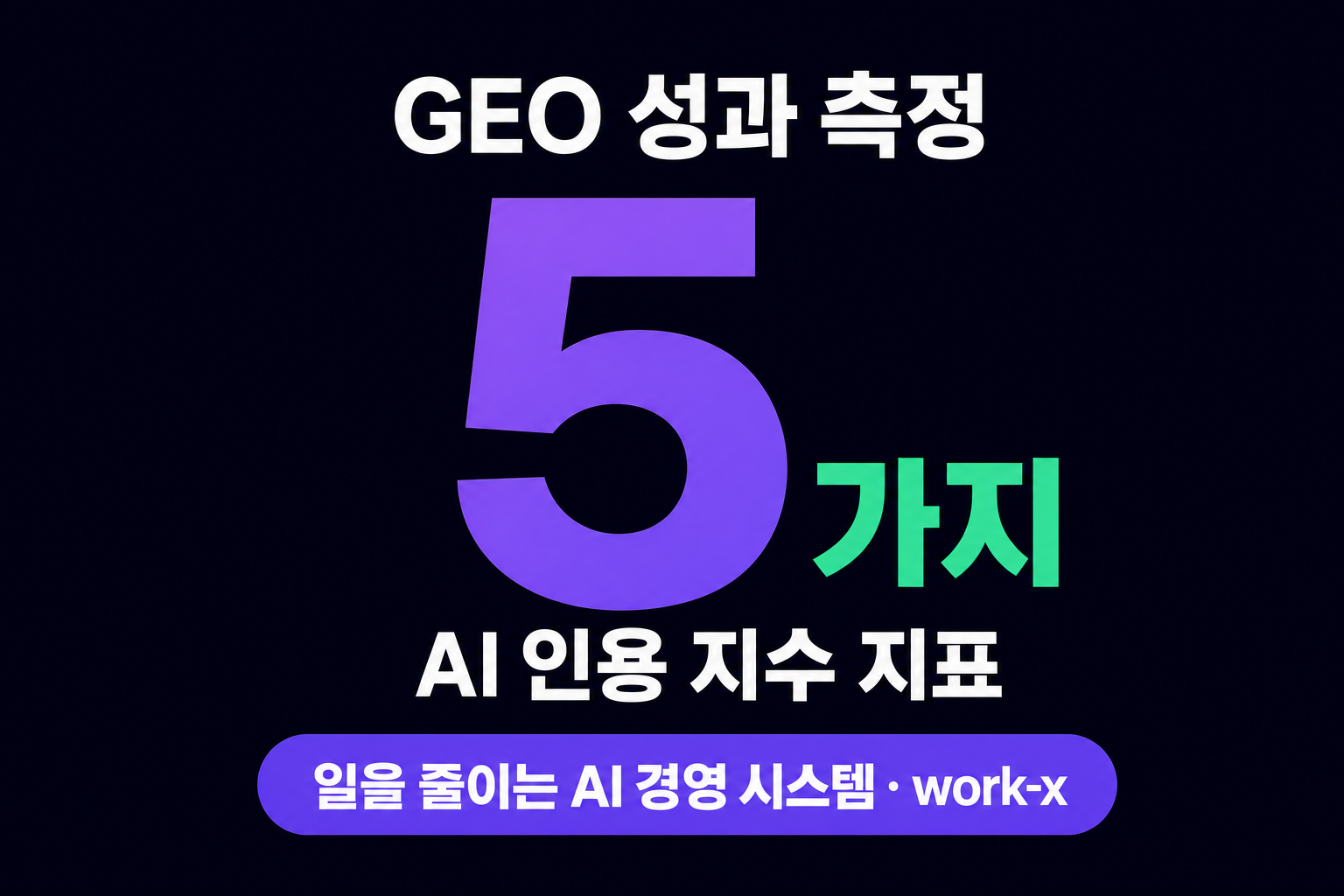GEO 성과 측정, AI 인용 지수로 확인하는 5가지 지표